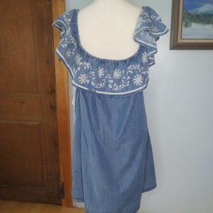 NWT Chelsea & Theodore Embroidered collar dress 2X